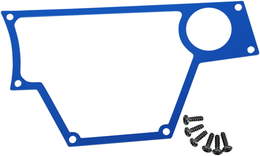 Blue large right dash plate for Polaris RZR from Moose Offroad, rugged off-road vehicle dashboard accessory.