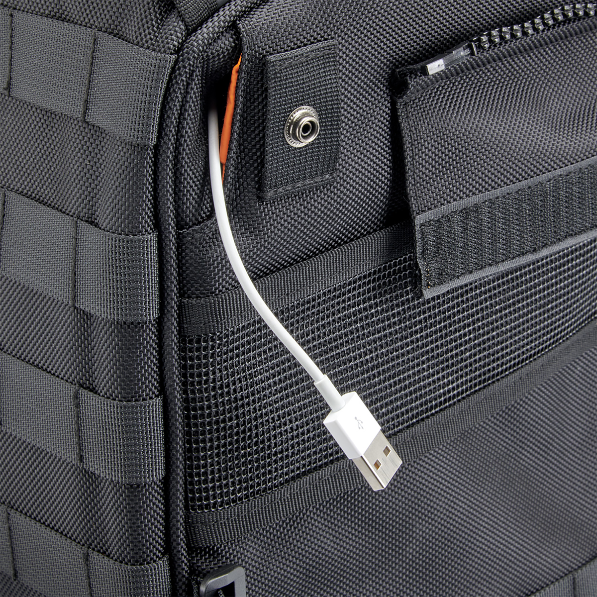 Black Biltwell Exfil-36 saddlebags on a motorcycle, showcasing durable leather bags with secure buckles and sleek design.