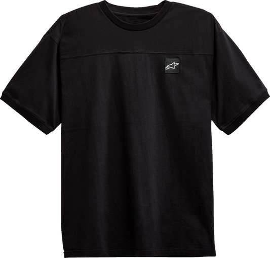 Bill's Exhausts black AlpinesStars Chunk Knit T-Shirt in 2XL with a textured knit design and classic crew neck style.