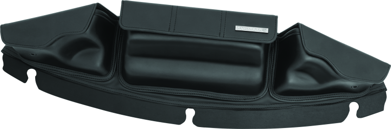 Kuryakyn Batwing Fairing Pouch Bag for Harley Davidson 2014-2015 models, shown attached to motorcycle's batwing fairing.