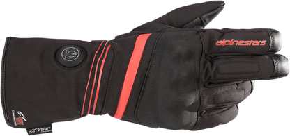 Alpinestars HT-5 Heat Tech Drystar® gloves in black, small size, showing the durable motorcycle glove design and textured palm.