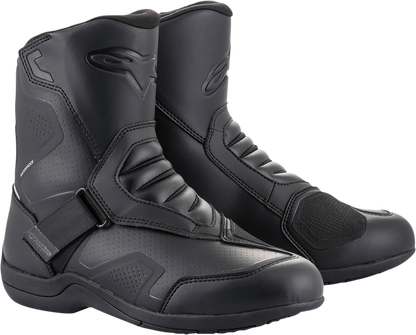 Alpinestars Waterproof V2 Ridge Boots in black, US 9, featuring sturdy leather construction and ankle protection.