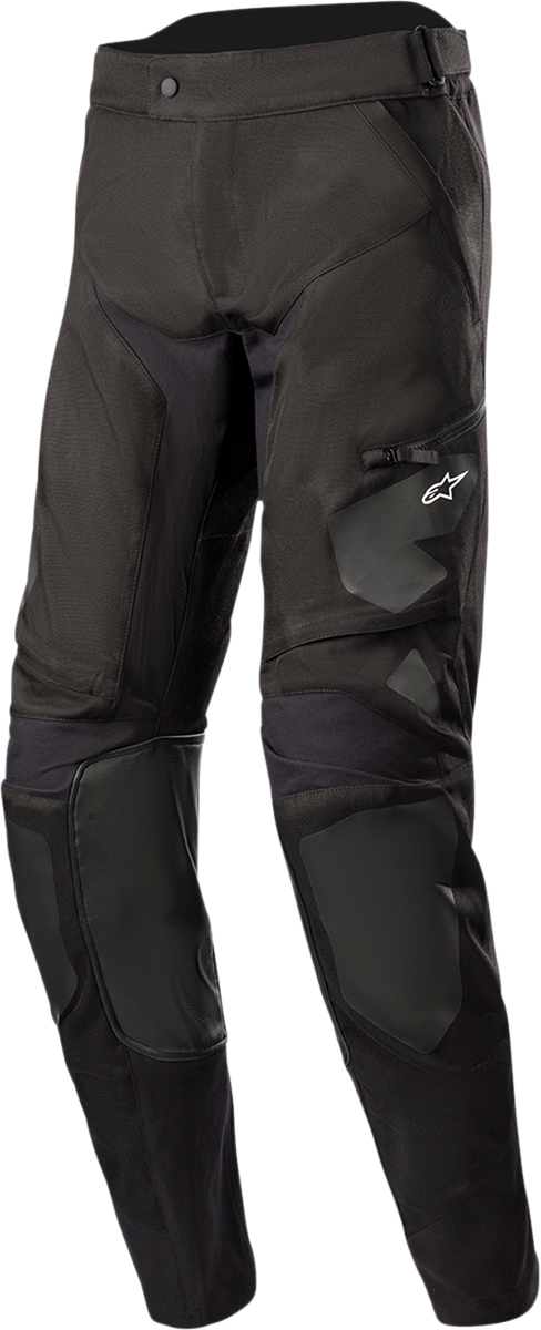 Alpinestars Venture XT in-the-boot motorcycle pants in black, size large, with protective knee padding and durable fabric.