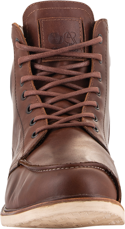Alpinestars Oscar Monty v2 brown motorcycle boots with ankle protection and rugged sole, US 8.5 size.