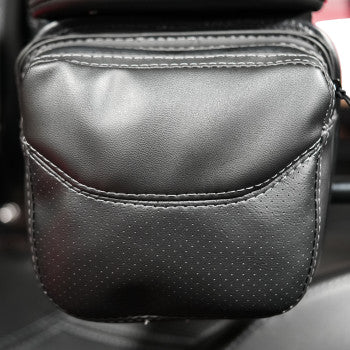 Show Chrome Platinum Arm Rest Pouch for Can-Am Spyder RT LTD 2020-2024, two-toned black passenger armrest accessory