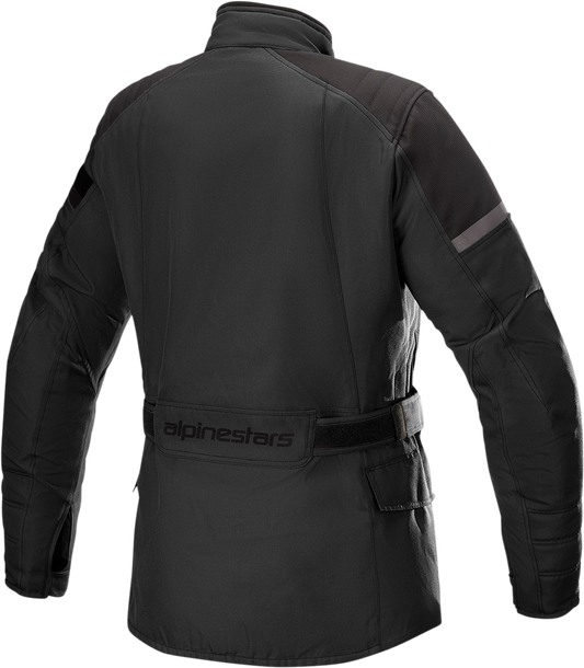 Alpinestars Stella Gravity Jacket in black and black, size XL, featuring durable motorcycle gear design and protective features.