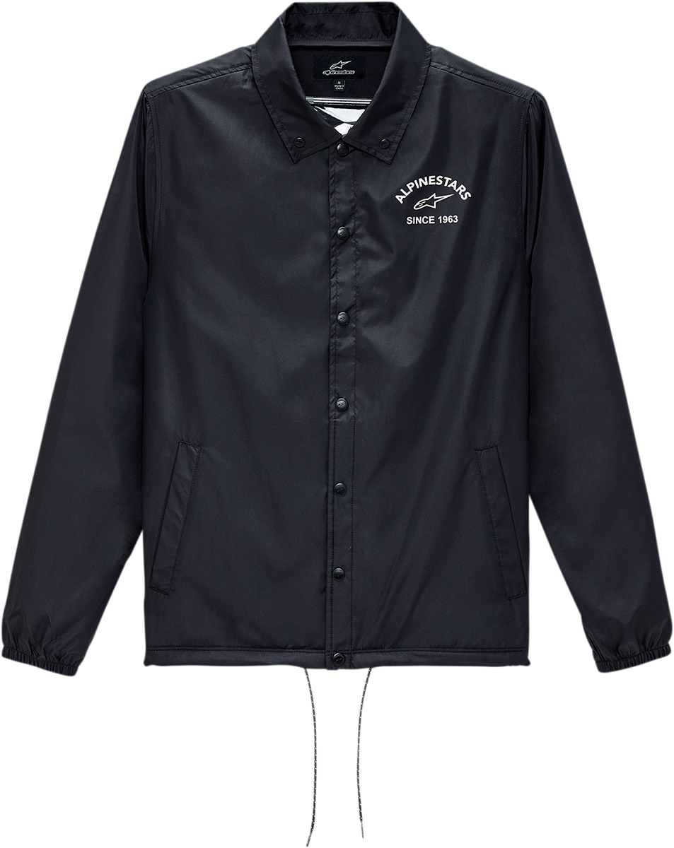 Black Alpinestars Garage Jacket in XL with front zipper, multiple pockets, and branded logo details.