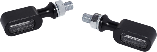 DRAG SPECIALTIES matte black marker light with dual turn signal and daytime running light functions, designed for motorcycle or vehicle use