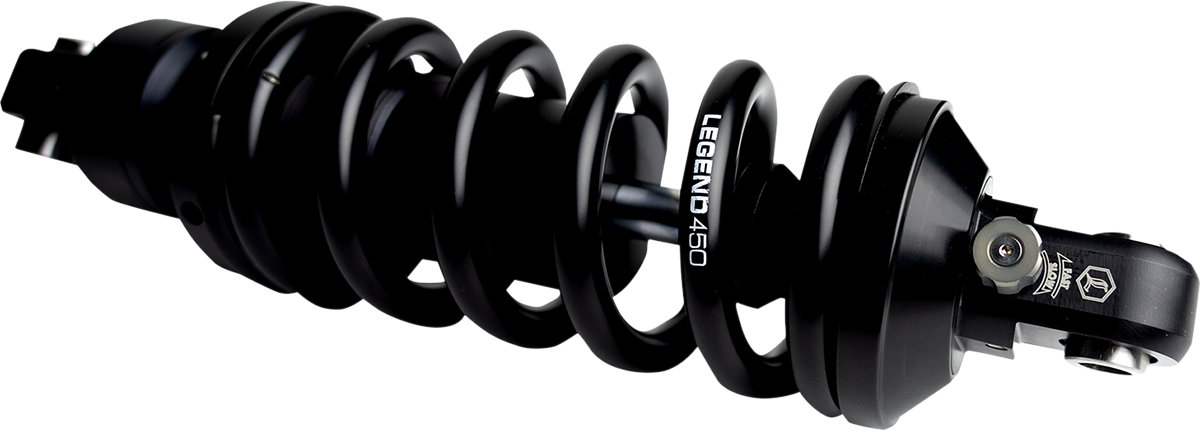 Legend Suspension Revo-A mono shock for M-Eight Softail, 13-inch standard suspension, with adjustable features and durable construction.
