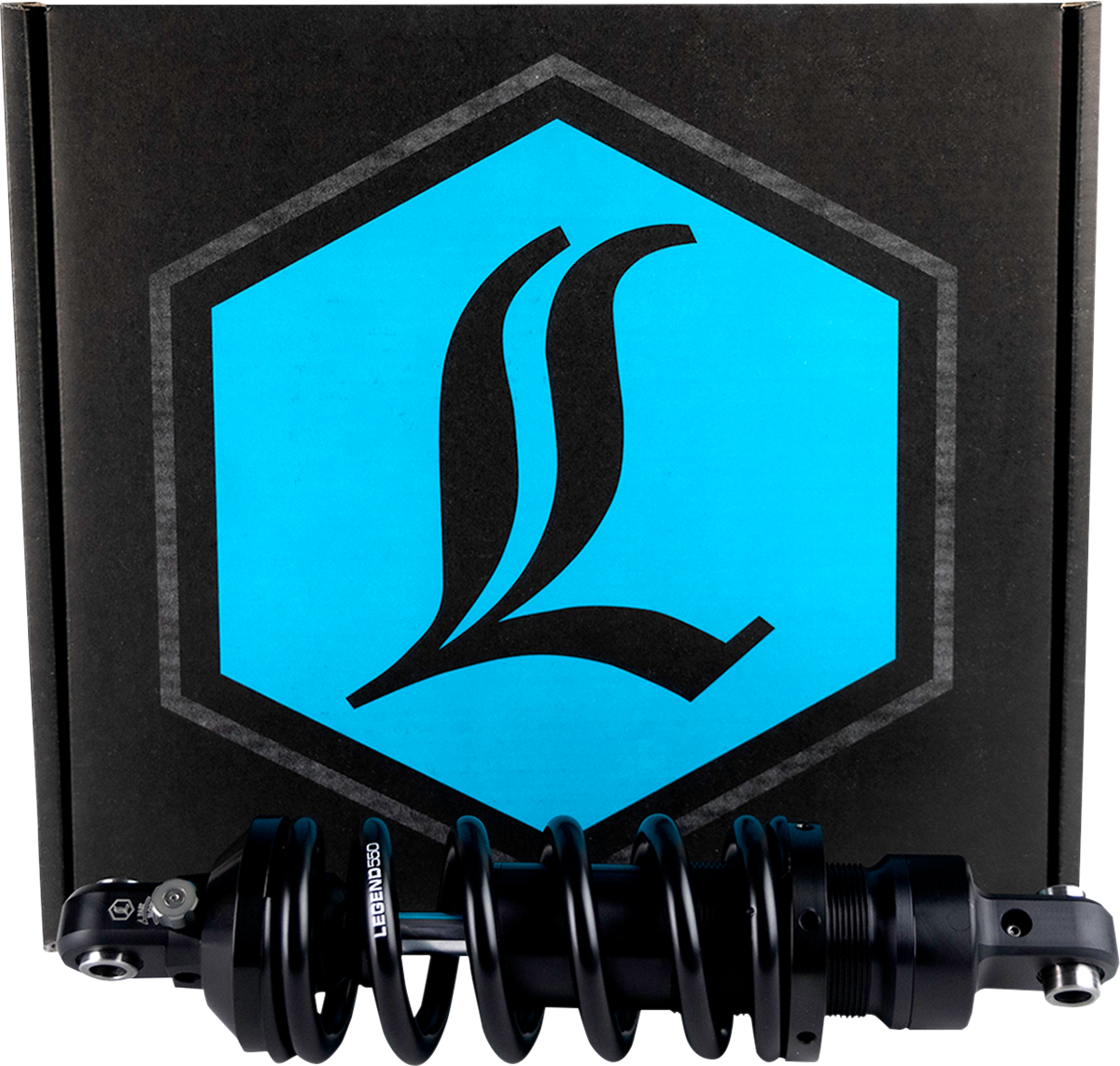 Legend Suspension Revo-A mono shock for M-Eight Softail models, 13-inch heavy-duty suspension component with part number 1310-2250.