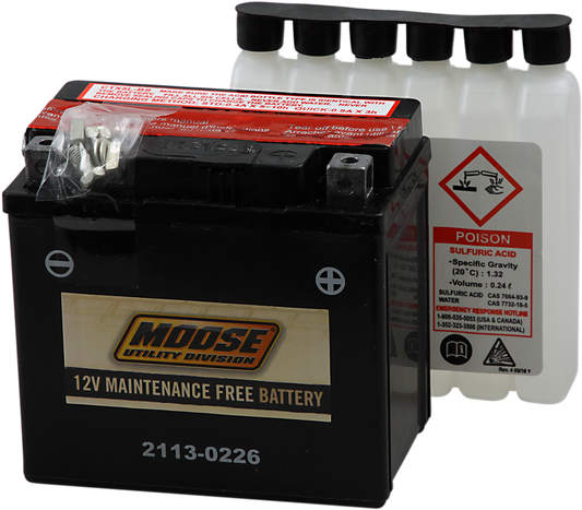 Moose Offroad AGM YTX5L-BS motorcycle battery with compact design and durable construction, part number MTX5L-BS.