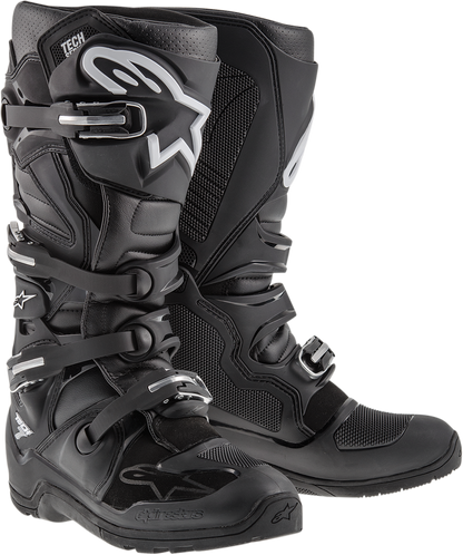 Alpinestars Tech 7 Enduro Boots in black, US size 14, featuring durable construction and protective design for off-road riding.