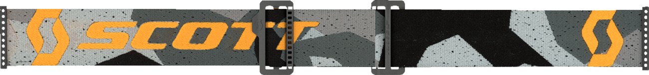 Bill's Exhausts SCOTT Fury Goggle in camo gray and yellow with silver accents, designed for motorcycle or racing use.