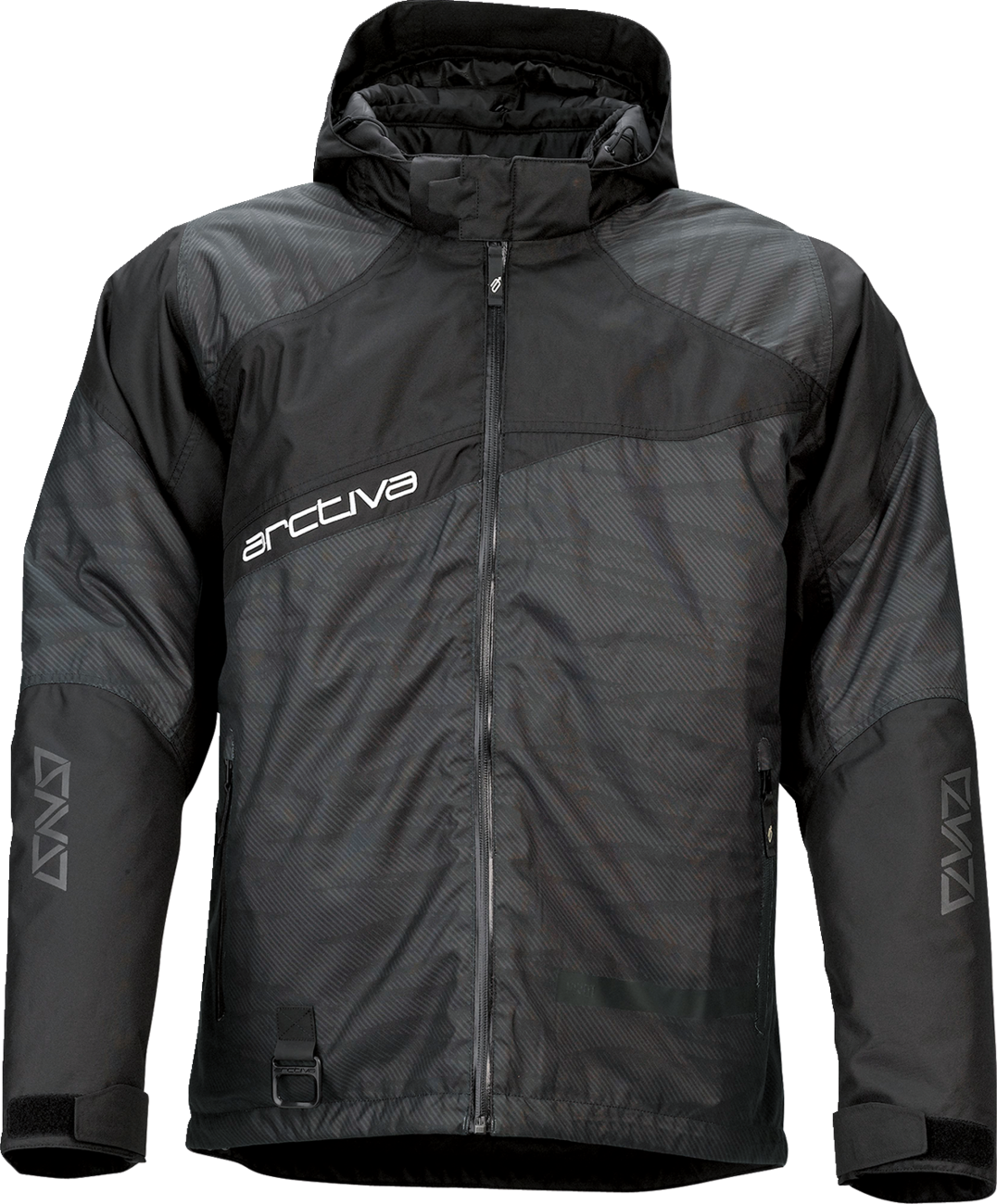 Bill's Exhausts ARCTIVA Pivot 5 Hooded Jacket in black, 3XL, showing the front view with hood and zip closure.