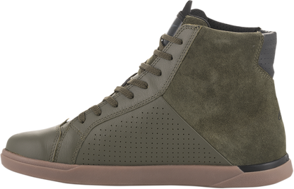 Bill's Exhausts Alpinstars Jam Air Shoes in military green, US size 10, featuring a sleek design and comfortable athletic fit.