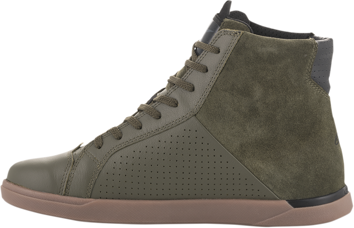 Alpinestars Jam Air Shoes in military green, US size 9, featuring breathable design and sporty style.
