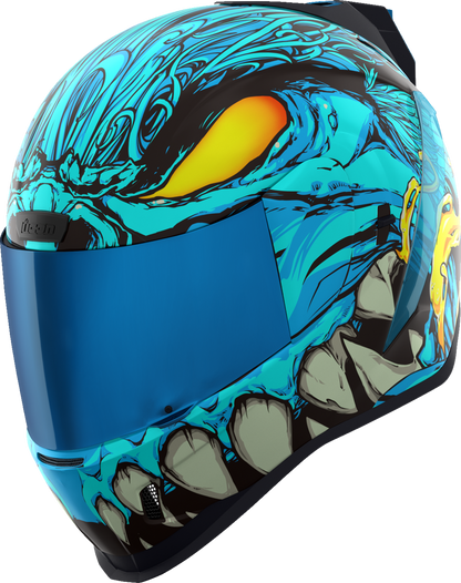 Light blue ICON Airform™ helmet with MIPS® safety technology, medium size, featuring aerodynamic design and ventilation openings.