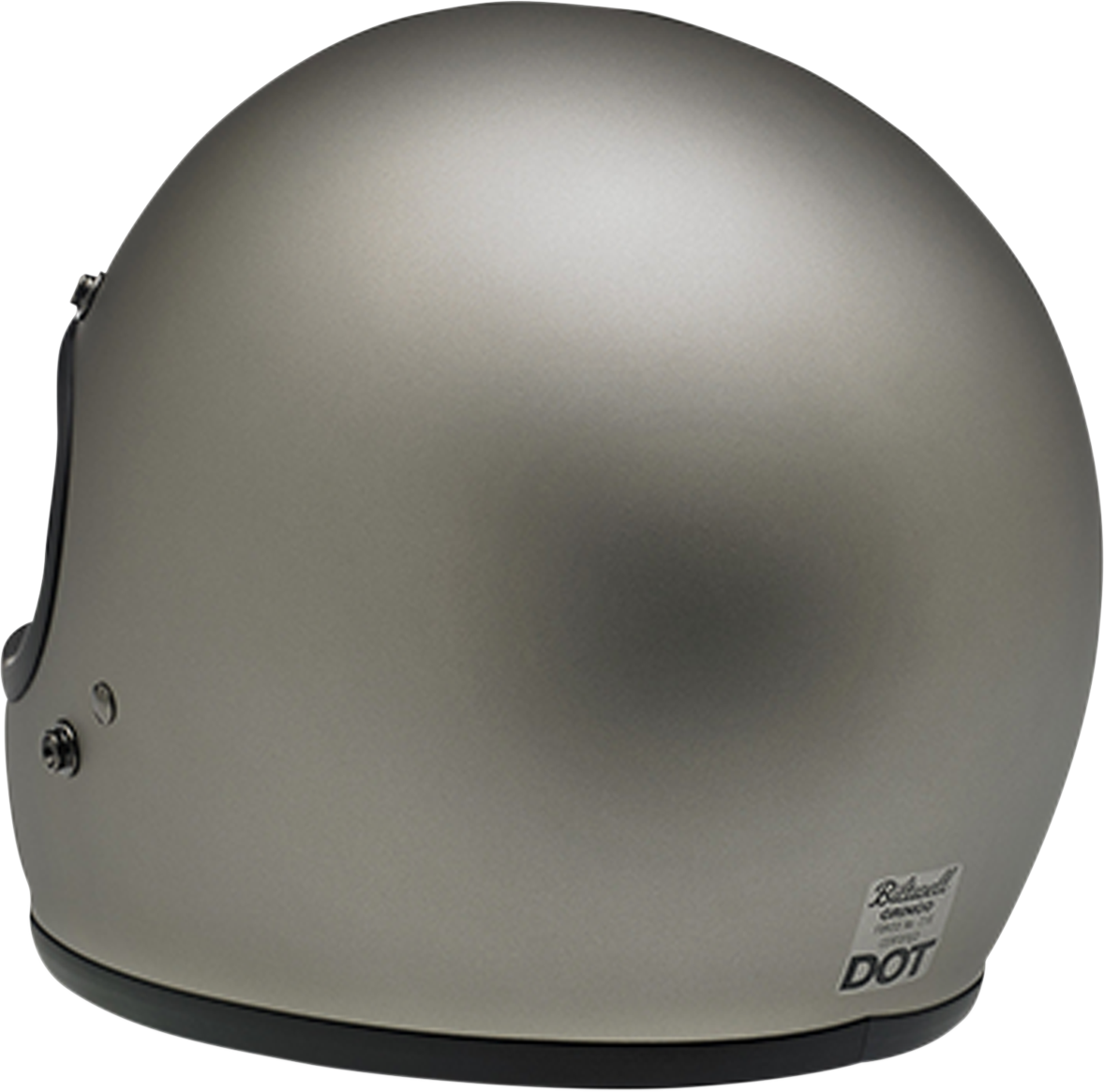 BILTWELL Gringo helmet in flat titanium finish, small size, featuring smooth helmet shell and ventilation vents.