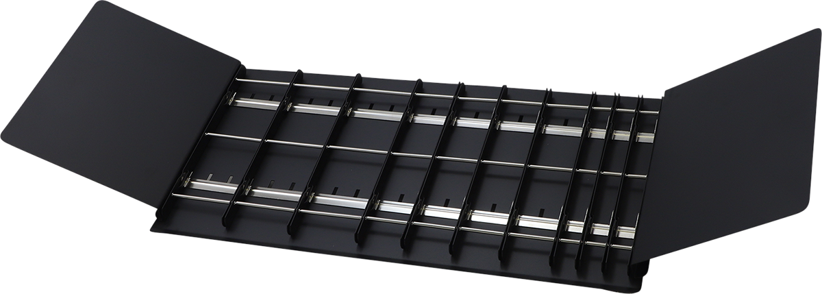 DRAG SPECIALTIES Catalog Rack X80-6023DR for organizing and displaying motorcycle parts and accessories.