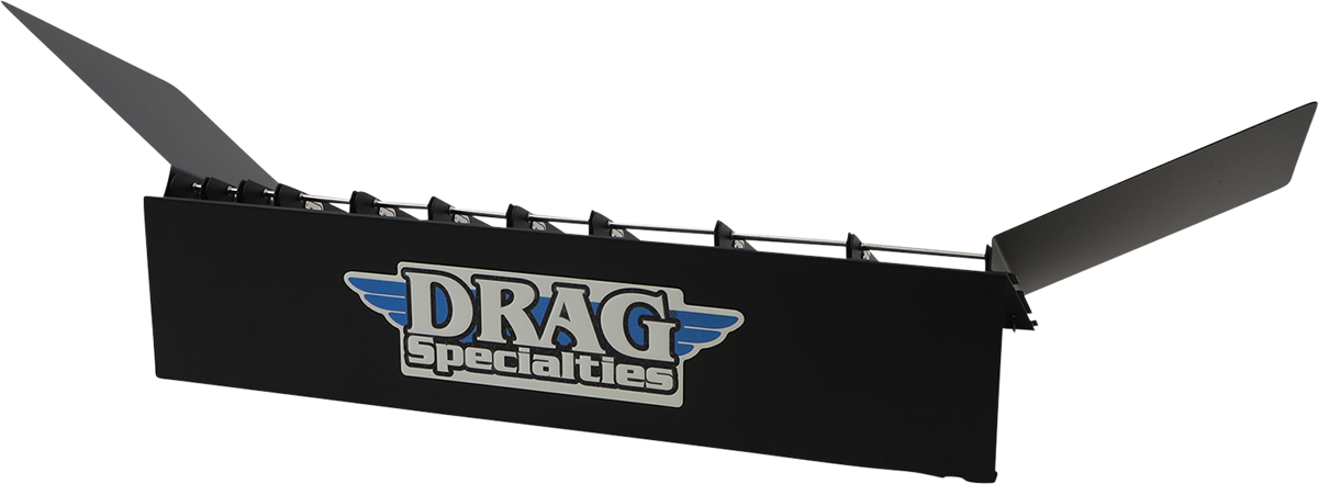 DRAG SPECIALTIES catalog rack X80-6023DR for organizing and displaying motorcycle parts and accessories.