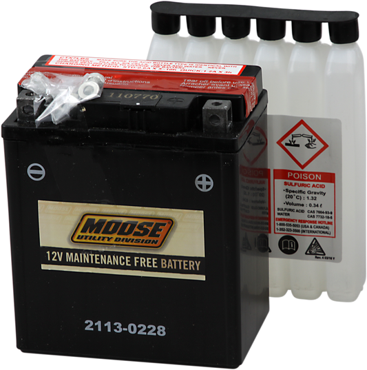 Moose Offroad AGM Battery YTX7L-BS (Part Number: MTX7L-BS) - Heavy-Duty Maintenance-Free 12-Volt Power Source