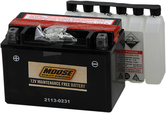 MOOSE OFFROAD AGM motorcycle battery YTX9-BS MTX9-BS, heavy-duty maintenance-free 12V power source with terminals