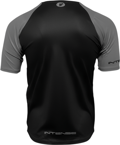 Gray and black THOR Intense Assist Dart short-sleeve jersey with sleek design, ideal for motocross riding.