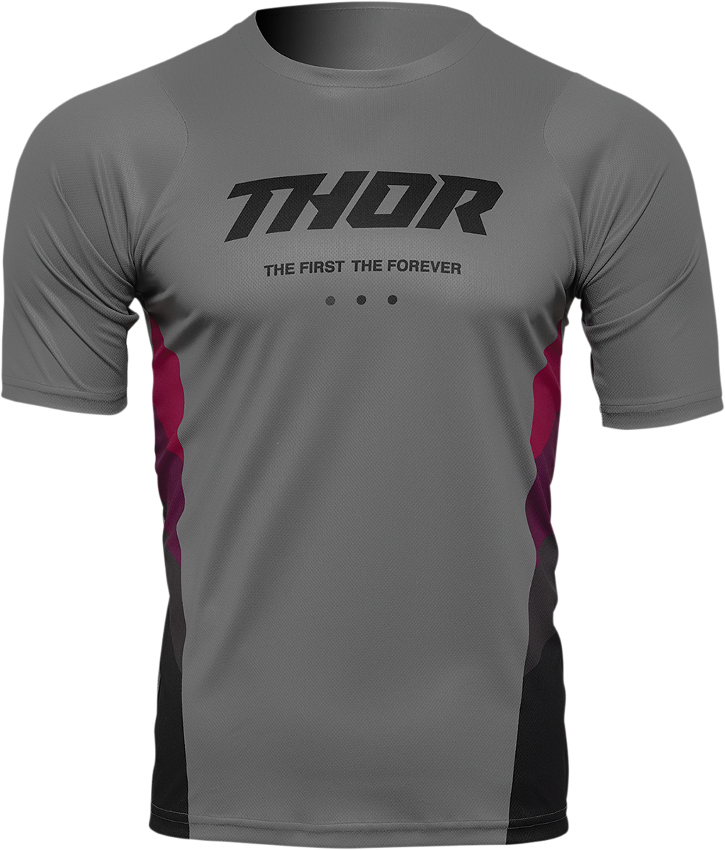 THOR, THOR Assist React Short-Sleeve Jersey - Gray/Purple - XS 5120-0174