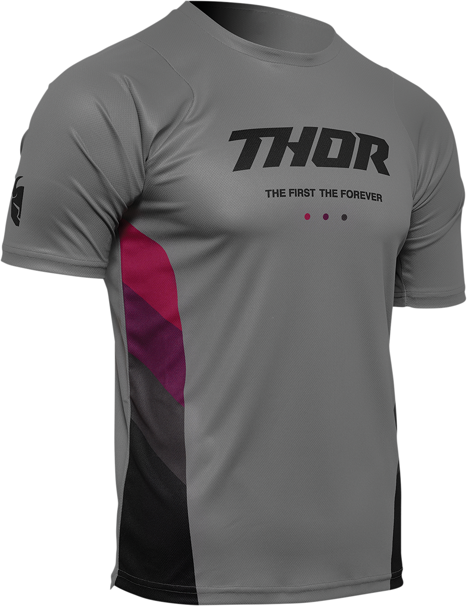 THOR, THOR Assist React Short-Sleeve Jersey - Gray/Purple - XS 5120-0174