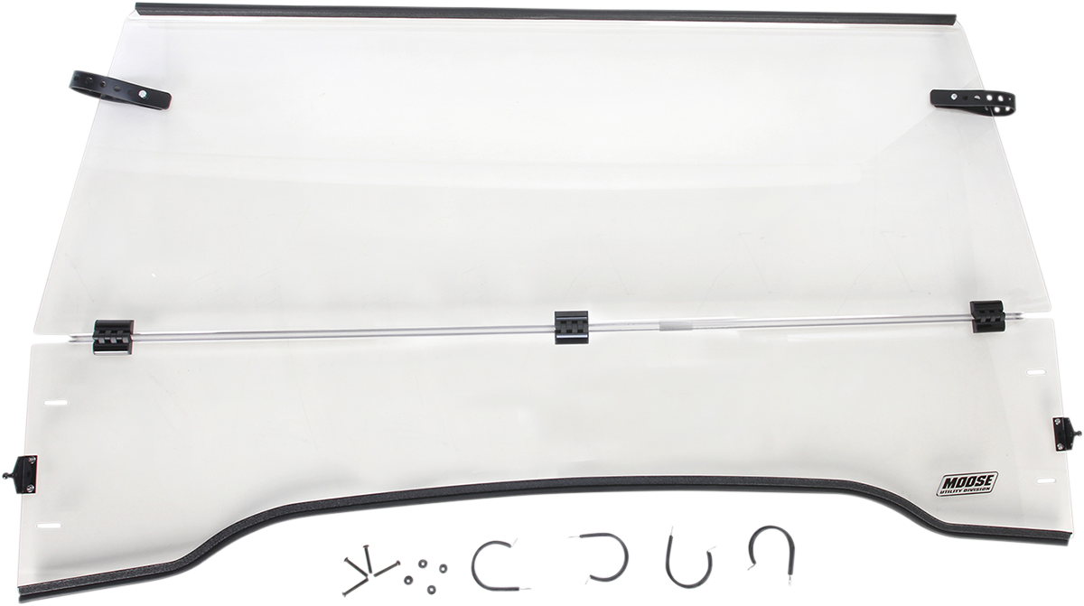 Moose Offroad full folding windshield for Honda LEMA100-0007, premium polycarbonate with ventilation and tool-free folding operation.