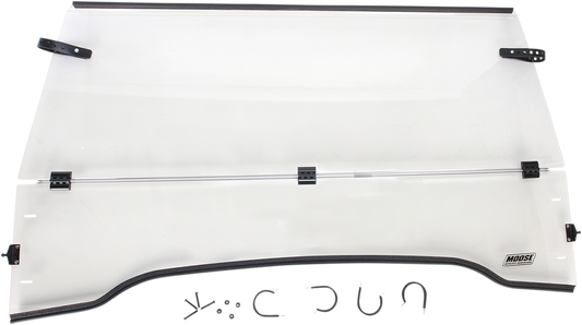 Moose Offroad full folding windshield for Honda LEMA100-0007, premium polycarbonate with ventilation and tool-free folding operation.