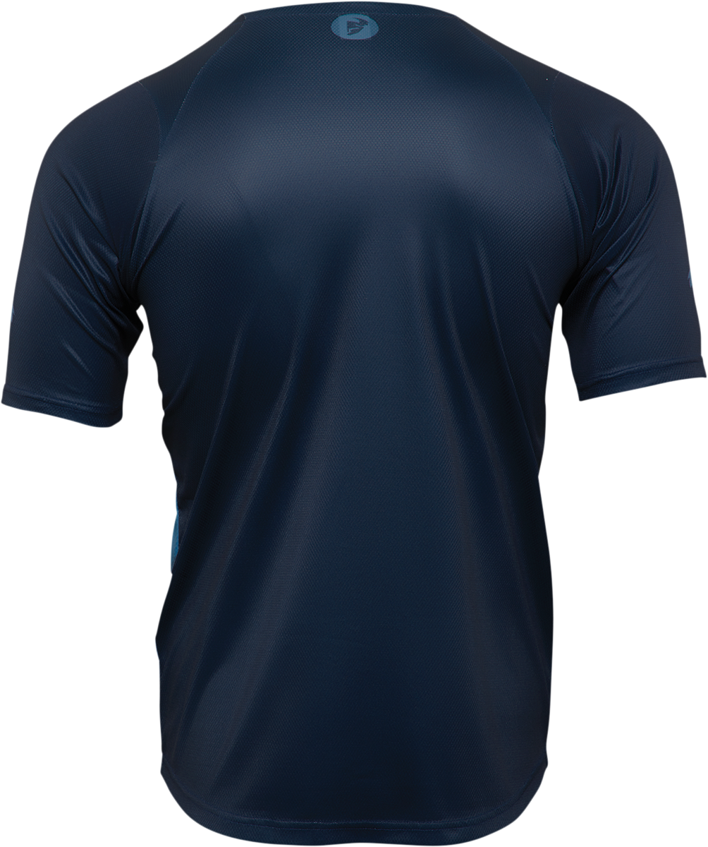 THOR, THOR Assist React Short-Sleeve MTB Jersey - Midnight/Teal - XS (Part No. 5120-0180)