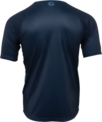 THOR, THOR Assist React Short-Sleeve MTB Jersey - Midnight/Teal - XS (Part No. 5120-0180)