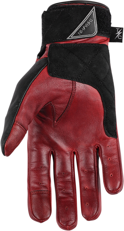 Red THRASHIN SUPPLY CO. boxer gloves in extra large size, displayed on a plain background.