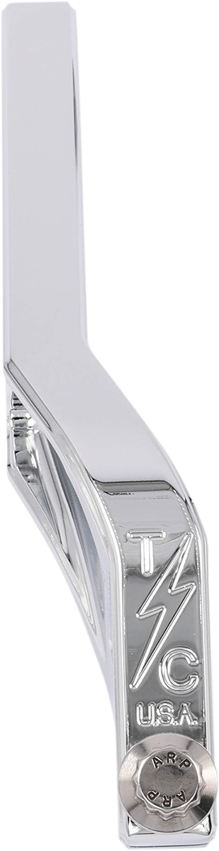 Chrome shifter lever by THRASHIN SUPPLY CO. for improved gear shifting, shown with shiny chrome finish and ergonomic design.