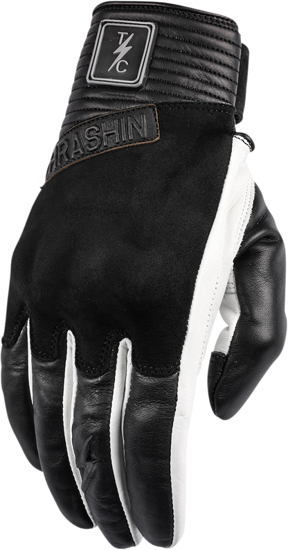 White THRASHIN SUPPLY CO. boxer gloves in XL size with padded design for boxing training and fitness workouts.