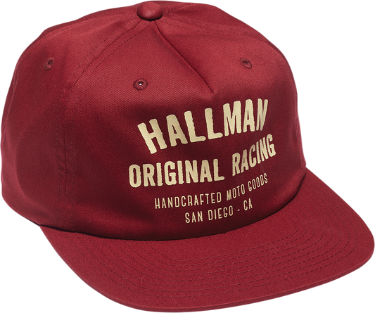 THOR Hallman Tried & True Hat in wine color, casual baseball cap with adjustable strap, featuring THOR branding.