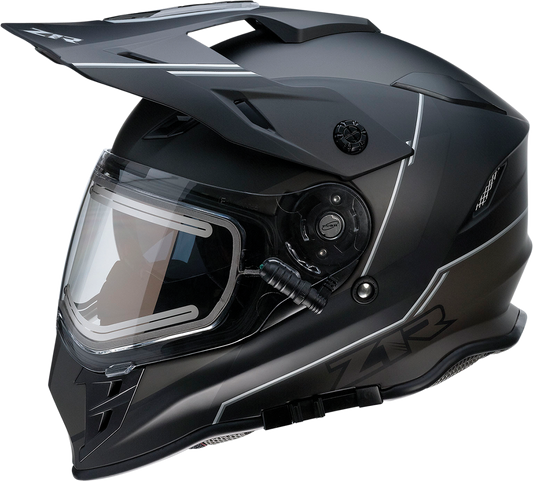 Z1R Range Snow Helmet Bladestorm Electric dual-pane black and white with XS size, featuring aerodynamic design and ventilation.