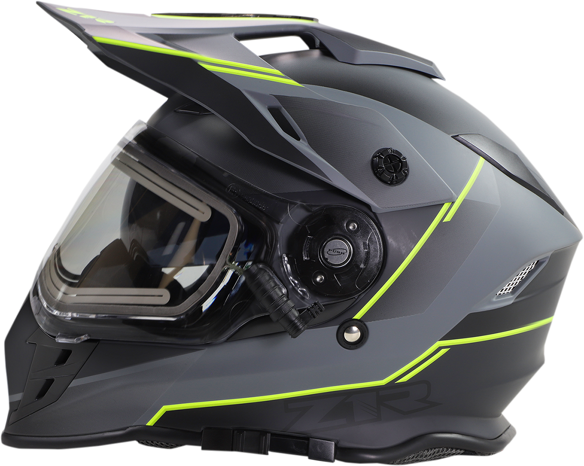 Z1R Z1R Range Snow Helmet Bladestorm Electric Dual Pane with tinted visor and ventilation system, designed for winter snow riding.