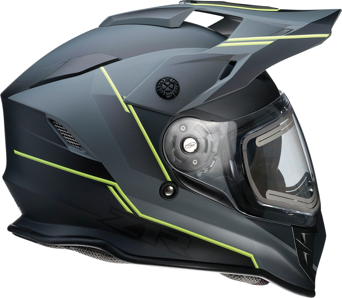 Z1R Z1R Range Snow Helmet Bladestorm Electric Dual Pane with clear visor and snow-resistant design, front view.