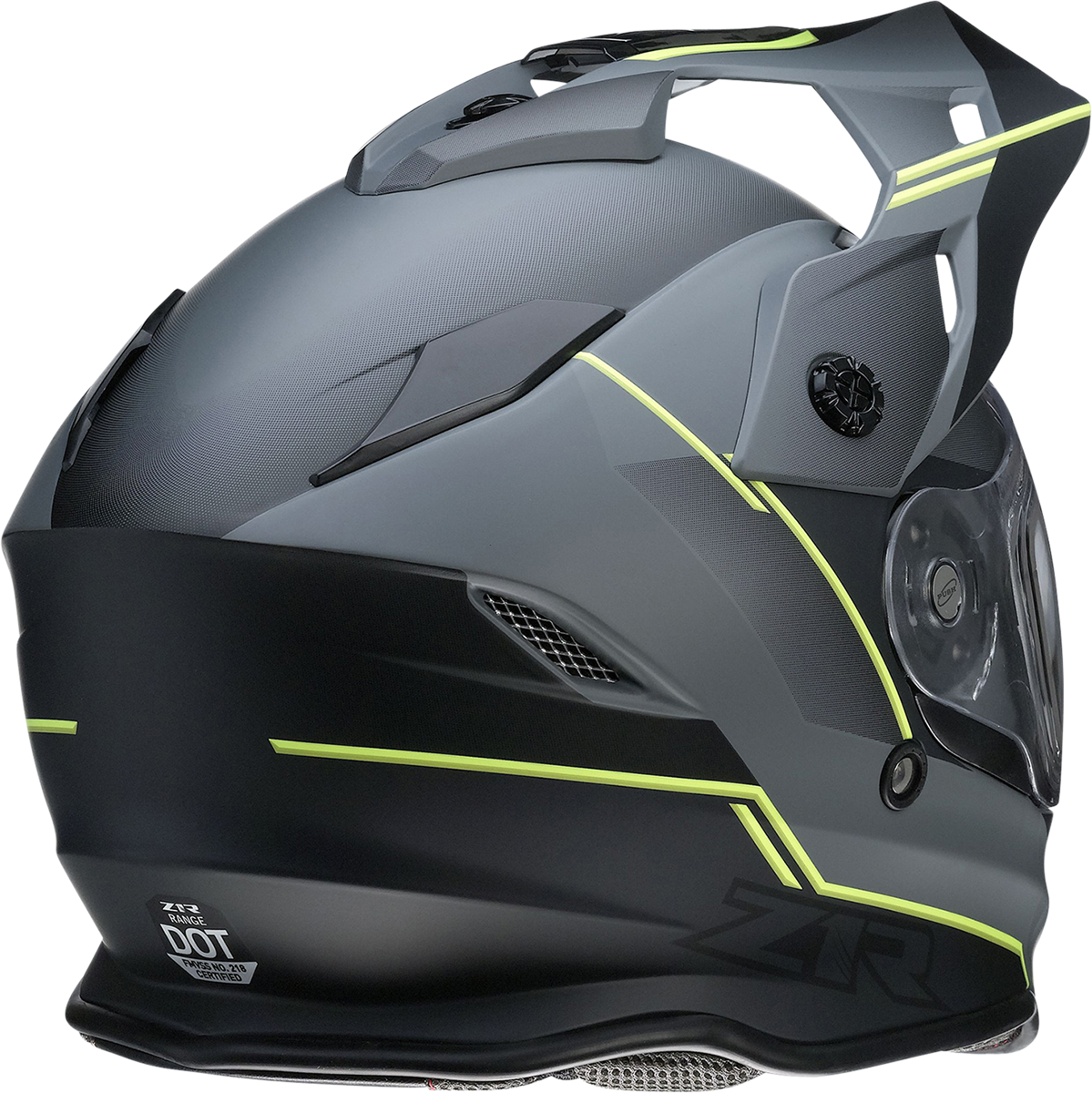 Z1R Range Snow Helmet Bladestorm Electric Dual Pane with visor and vents, designed for winter sports and snowmobiling safety.