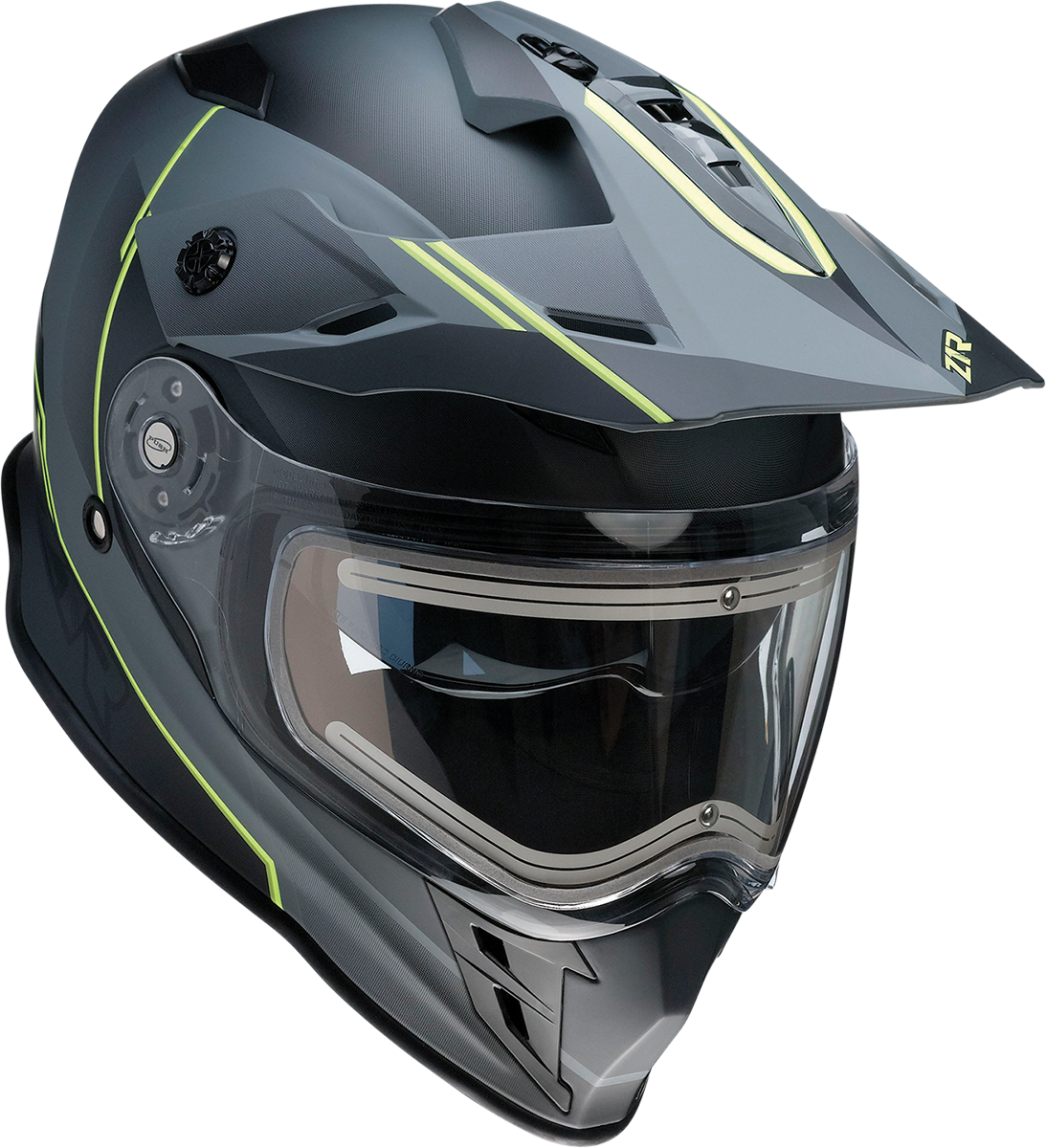 Z1R Range Snow Helmet Bladestorm Electric Dual Pane with clear visor and ventilation system, designed for winter sports.