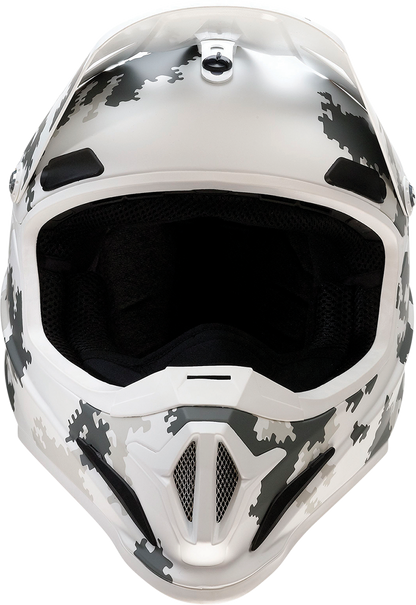 Z1R Rise Snow Helmet in Digi Camo White/Gray with open flow design, 4XL size, injection molded polycarbonate shell for snow sports.