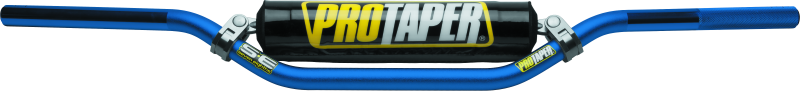 Blue ProTaper SE Henry/Reed Handlebar by Bill's Exhausts, designed for speed and strength, shown in a close-up image.