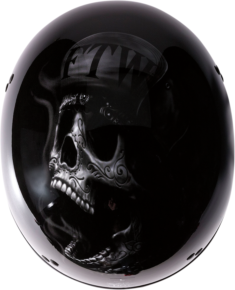 Z1R Vagrant motorcycle helmet in black and gray, small size, featuring a sleek design and secure chin strap.