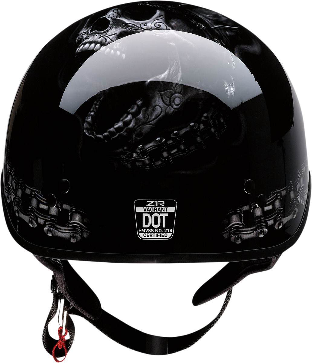 Z1R Vagrant helmet in black and gray, small size, featuring a sleek design and sturdy construction for motorcycle riding.