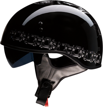 Z1R Vagrant helmet in black and gray, small size, featuring a sleek design and secure chin strap.