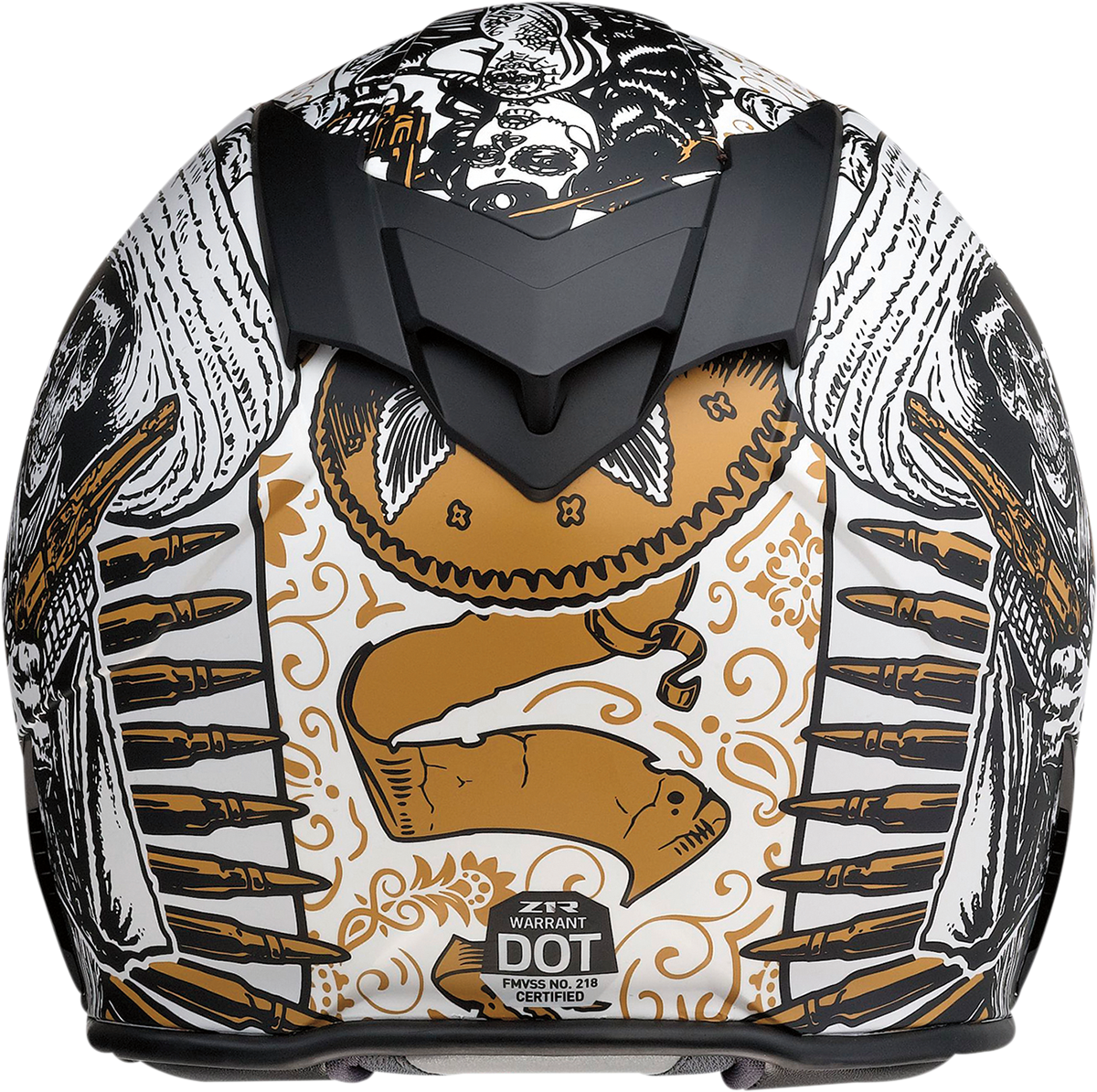 Z1R, Z1R Warrant Sombrero Helmet - White and Gold, XS | Part 0101-14164