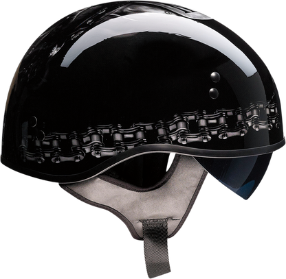 Z1R Vagrant helmet in black and gray, small size, featuring a sleek aerodynamic design and secure chin strap.