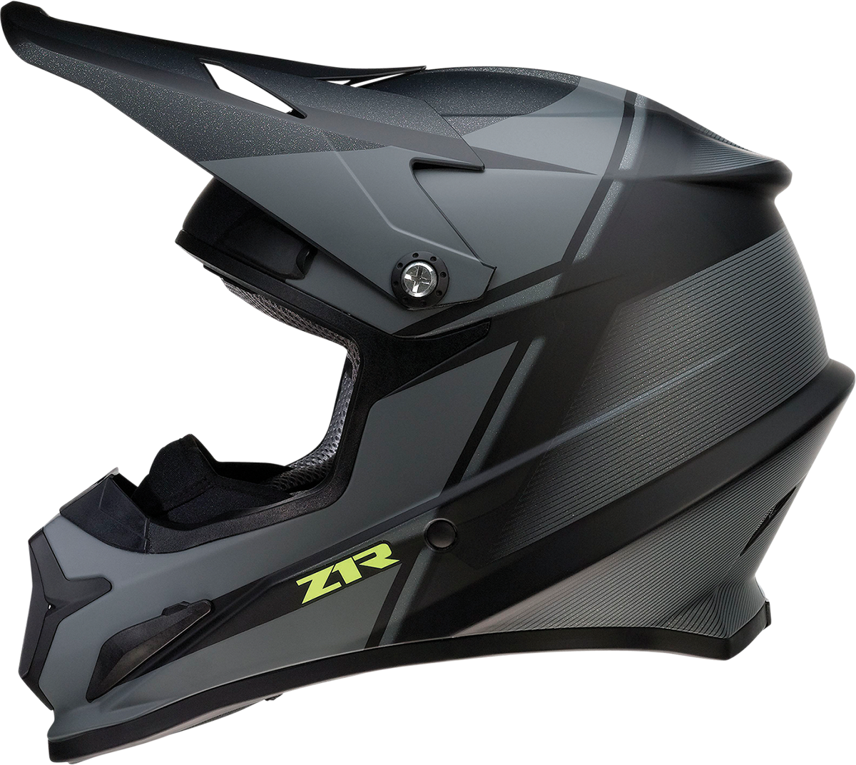 Z1R Rise Snow Helmet in Cambio Black and Hi-Viz, medium size, with aerodynamic design and secure chin strap.